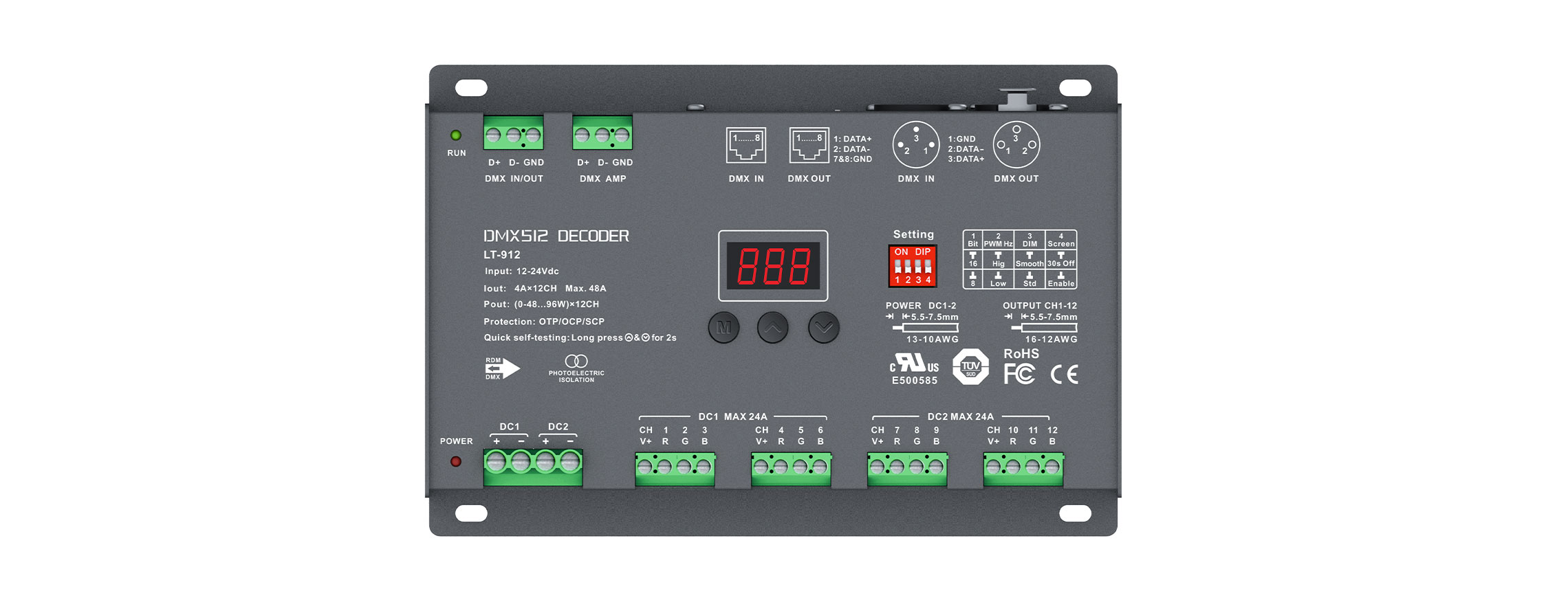 12CH CV DMX Decoder LT-912